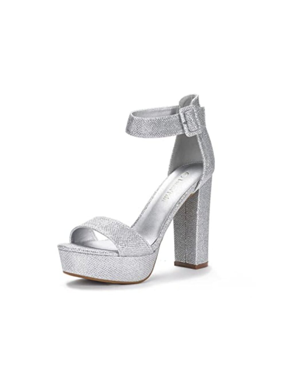 Women's High Heel Platform Pump Sandals Open Toe Chunky Heel Buckle Ankle Strap